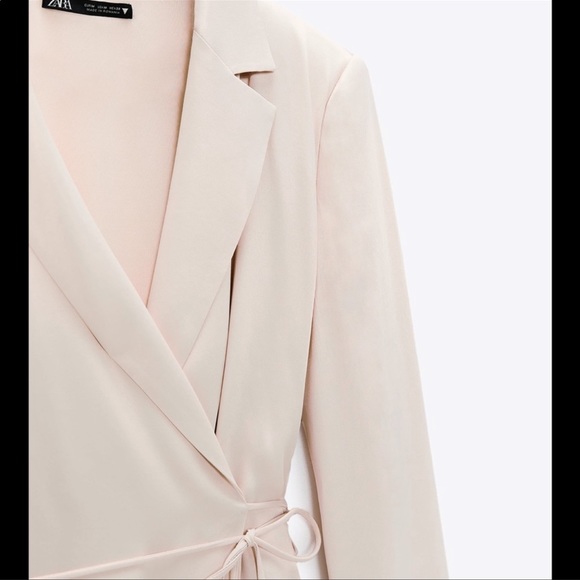 Elegant Cream Wrap Dress - Picture 5 of 5